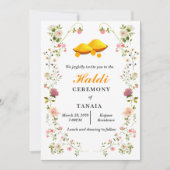 Eenvoudige Indiase bruiloft Haldi ceremonie Kaart (Voorkant)