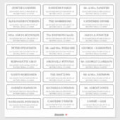 Eenvoudige individuele gasten bruiloft adresetiket sticker (Vel)