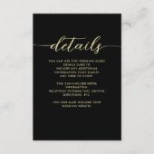 Eenvoudige informatie over zwarte en witte bruilof informatiekaartje (Voorkant)
