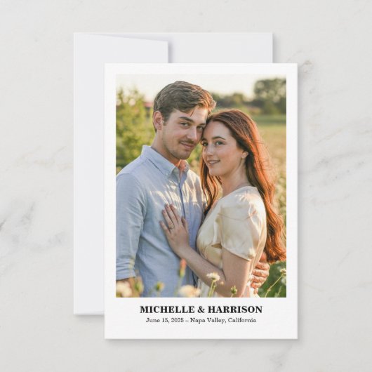 Eenvoudige Informele en Leuke Tekst, Foto Save The Save The Date (Voorkant)