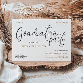 Eenvoudige Informele Typografie Gold Graduparty Kaart
