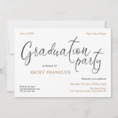 Eenvoudige Informele Typografie Gold Graduparty Kaart (Voorkant)