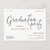 Eenvoudige Informele Typografie GraduPartij Uitnodiging Briefkaart (Voorkant)