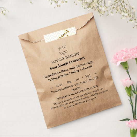 Eenvoudige ingrediënt producttassen bedankzakje (Gezegeld)
