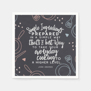 Eenvoudige ingrediënten en dagelijkse kookprijzen servet