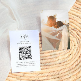 Eenvoudige Initiaal Elegante Foto QR Code Trouw RS Informatiekaartje