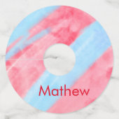 eenvoudige initiaal letter monogram toevoegen jouw wijnglaslabel (Voorkant)