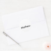 eenvoudige initiaal letter monogram voeg je naam l ronde sticker (Envelop)