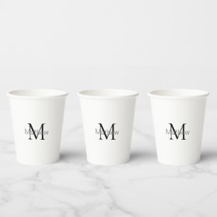 eenvoudige initiaal letter monogram voeg uw naam l papieren bekers