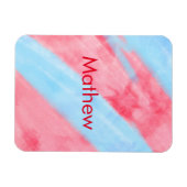 eenvoudige initiaal monogram voeg je naam toe rood magneet (Horizontaal)