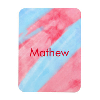 eenvoudige initiaal monogram voeg je naam toe rood magneet