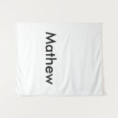 eenvoudige initiaal monogram voeg je naam toe  wandkleed (Voorkant (horizontaal))