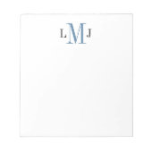 Eenvoudige Initiaal zwart-wit en blauw laptopblok Notitieblok (Voorkant)