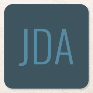 Eenvoudige Initialen   Blues Kartonnen Onderzetters