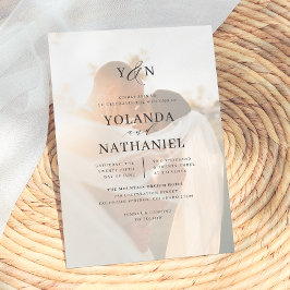 Eenvoudige Initialen Elegant Calligraphy Photo Wed Kaart
