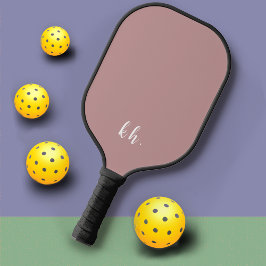 Eenvoudige Initialen Elegant Roos Roze Monogram Pickleball Paddle