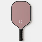 Eenvoudige Initialen Elegant Roos Roze Monogram Pickleball Paddle (Achterkant)