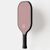 Eenvoudige Initialen Elegant Roos Roze Monogram Pickleball Paddle (Links)