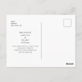Eenvoudige Initialen Grijze bruiloft opslaan Datum Briefkaart (Achterkant)