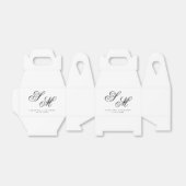 Eenvoudige Initialen van het zwarte monogram Elega Bedankdoosjes (Uitgevouwen)