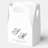 Eenvoudige Initialen van het zwarte monogram Elega Bedankdoosjes (Geopend)