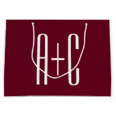 Eenvoudige Initialen voor Koppels | Wit & Burgundy Groot Cadeauzakje (Voorkant)