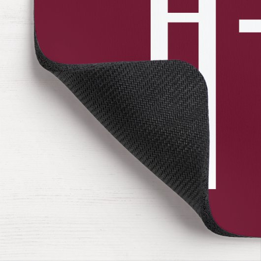 Eenvoudige Initialen voor Koppels | Wit & Burgundy Muismat (Hoek)