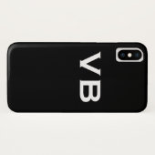 Eenvoudige Initialen zwart-wit Case-Mate iPhone Case (Achterkant (horizontaal))