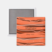 eenvoudige initiele letter monogram voeg naam brui magneet (Voorkant / Achterkant)