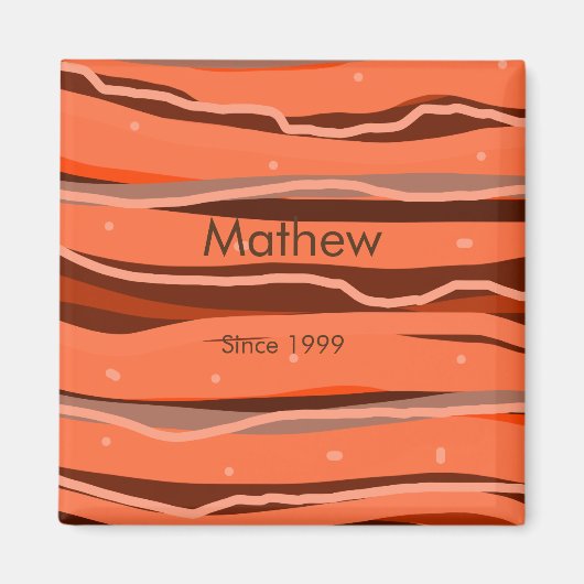 eenvoudige initiele letter monogram voeg naam brui magneet (Voorkant)