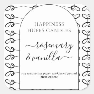 Eenvoudige inkt Minimale kaartenkaartsticker Vierkante Sticker