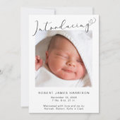 Eenvoudige inleiding foto's Baby geboorte Aankondiging (Voorkant)