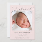 Eenvoudige inleiding op foto's Roze babymeisje Aankondiging (Voorkant)
