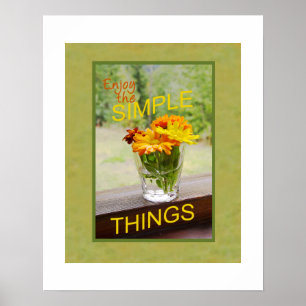 Eenvoudige Inspiratie Gesneden Madeliefjes in Glas Poster