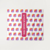 eenvoudige instagram-achtergrond met aangepast bed wandkleed (Voorkant (horizontaal))