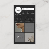 Eenvoudige Instagram fotocollage zwart Visitekaart Visitekaartje (Voorkant)