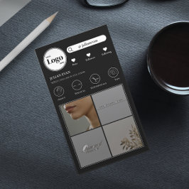 Eenvoudige Instagram fotocollage zwart Visitekaart Visitekaartje