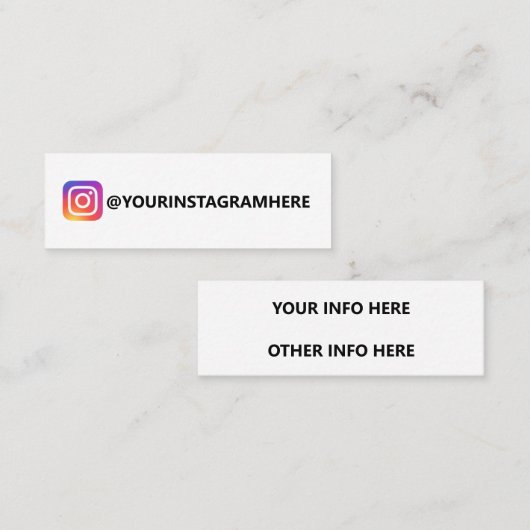 EENVOUDIGE INSTAGRAM MINI VISITEKAARTJE (Voorkant / Achterkant)