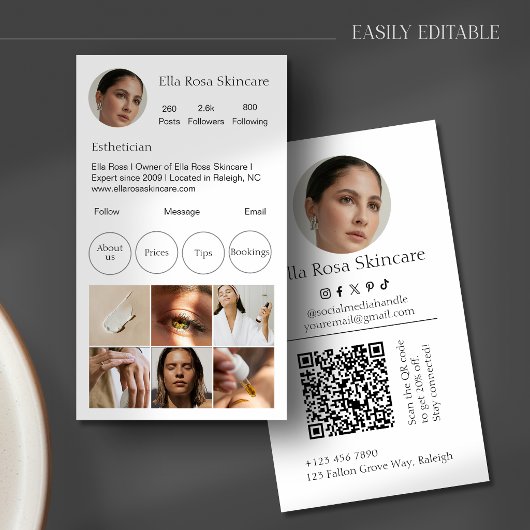Eenvoudige Instagram visitekaart Visitekaartje
