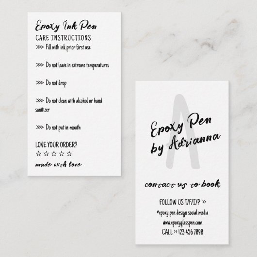 Eenvoudige instructies voor de toediening van Epox Notitiekaartje (Voorkant / Achterkant)