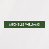 Eenvoudige Intense Groene witte Schaal Kinder Naam Labels (Design 1)