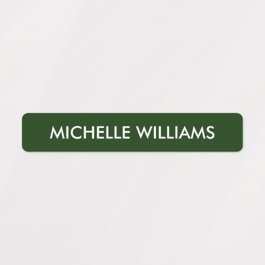 Eenvoudige Intense Groene witte Schaal Kinder Naam Labels (Design 1)