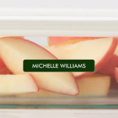 Eenvoudige Intense Groene witte Schaal Kinder Naam Labels (Aangebracht)