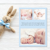 Eenvoudige introducerende foto's Blue Baby Boy Bir Aankondiging