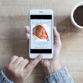 Eenvoudige introducerende foto's Blue Baby Boy Bir Aankondiging