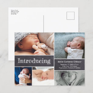 Eenvoudige introducerende meervoudige foto's van h aankondigingskaart