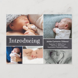 Eenvoudige introducerende meervoudige foto's van h aankondigingskaart