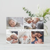 Eenvoudige introductie van Baby fotocollage dank u Feestdagenkaart (Staand voorkant)