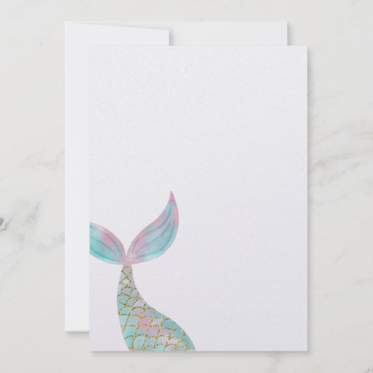 Eenvoudige Iridescent Mermaid Birthday Party Kaart (Achterkant)