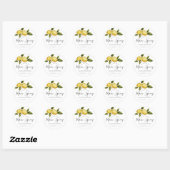 Eenvoudige Italia Lemon Calligraphy Bruidsdiner Ronde Sticker (Vel)
